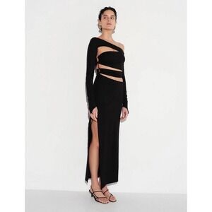 MANURI Belinda Dress Black Soft Stretch Jersey Knit Women's Size XS NEW‎